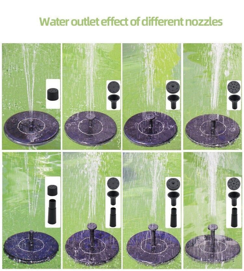 Solar Power Bird Bath Fountain Pump Upgrade 1.4W Solar Fountain with 4 Nozzle